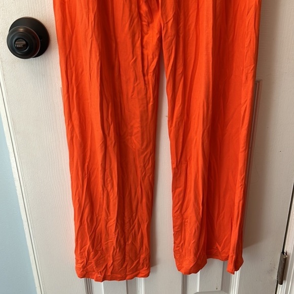 NWOT BRIGHT SUMMER CORAL STRAPLESS FLARE LEG JUMPSUIT - SIZE S - Picture 13 of 16